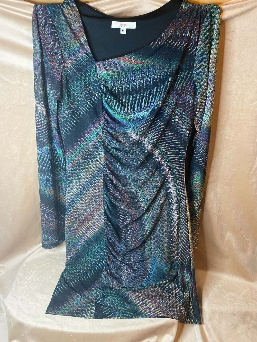 Trina Turk Long Sleeve Ruched Dress Size M